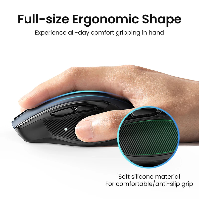 UGREEN Wireless Mouse – Bluetooth 5.0 & 2.4G, Silent, 4000 DPI