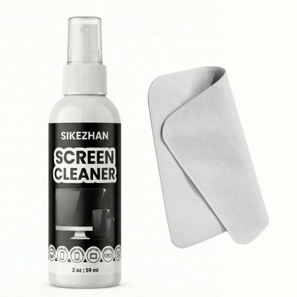 Screen Cleaner Kit — Streak-Free Spray & Microfiber Cloth for Phone, Laptop & TV