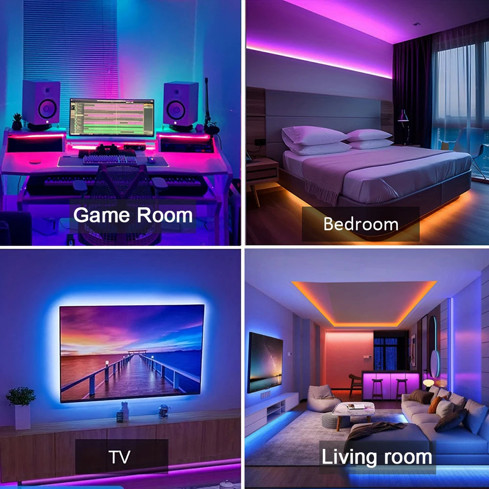 RGB LED Strip Lights — USB 5V, App or IR Remote Control, up to 30m