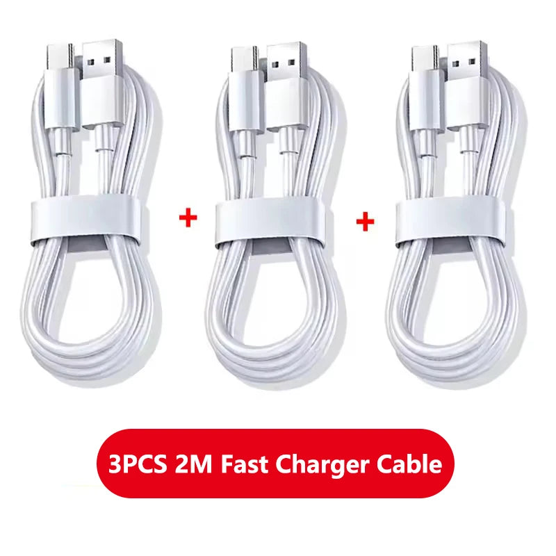 100W USB-C Fast Charging Cable Pack — 6A, TPE Braided (2 or 3 Pack)