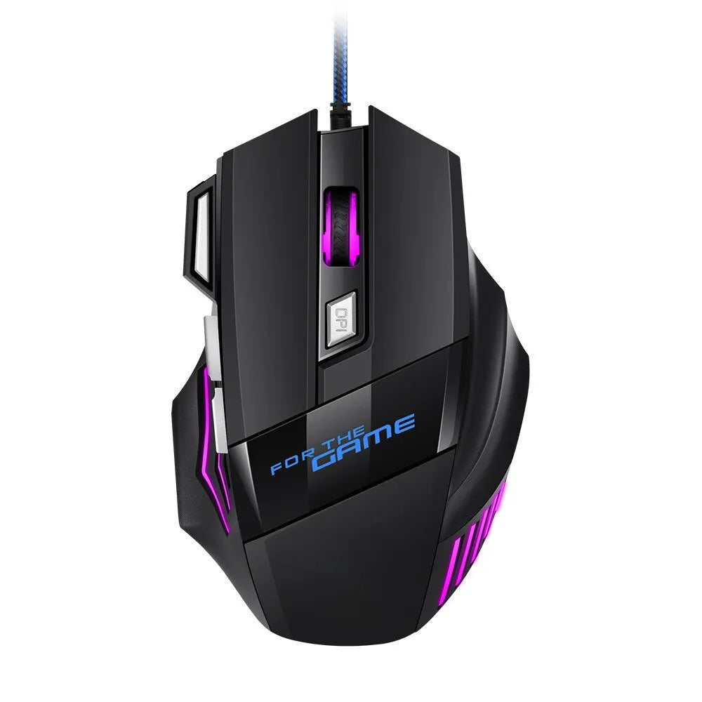 7D RGB Gaming Mouse — Wired, 5500 DPI, Ergonomic for PC & Laptop