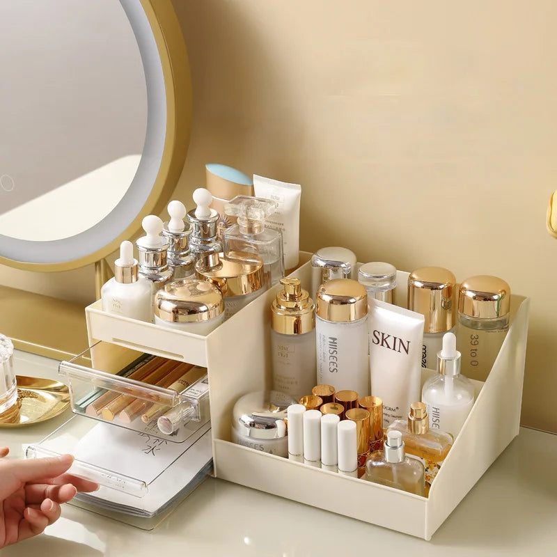 Transparenter Make-up-Organizer mit Schubladen