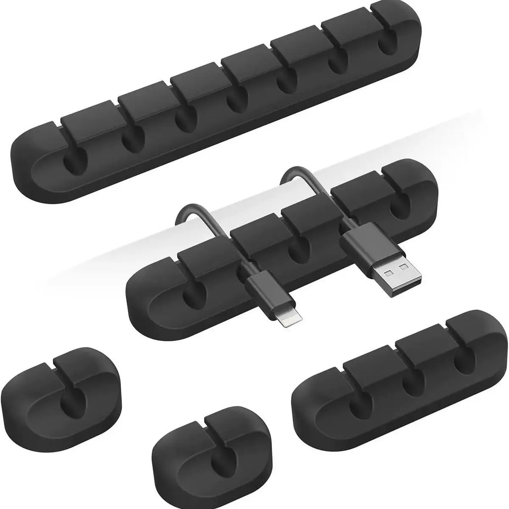 Adhesive Cable Holder Clips — Silicone Wire Organizer for Desk & Nightstand
