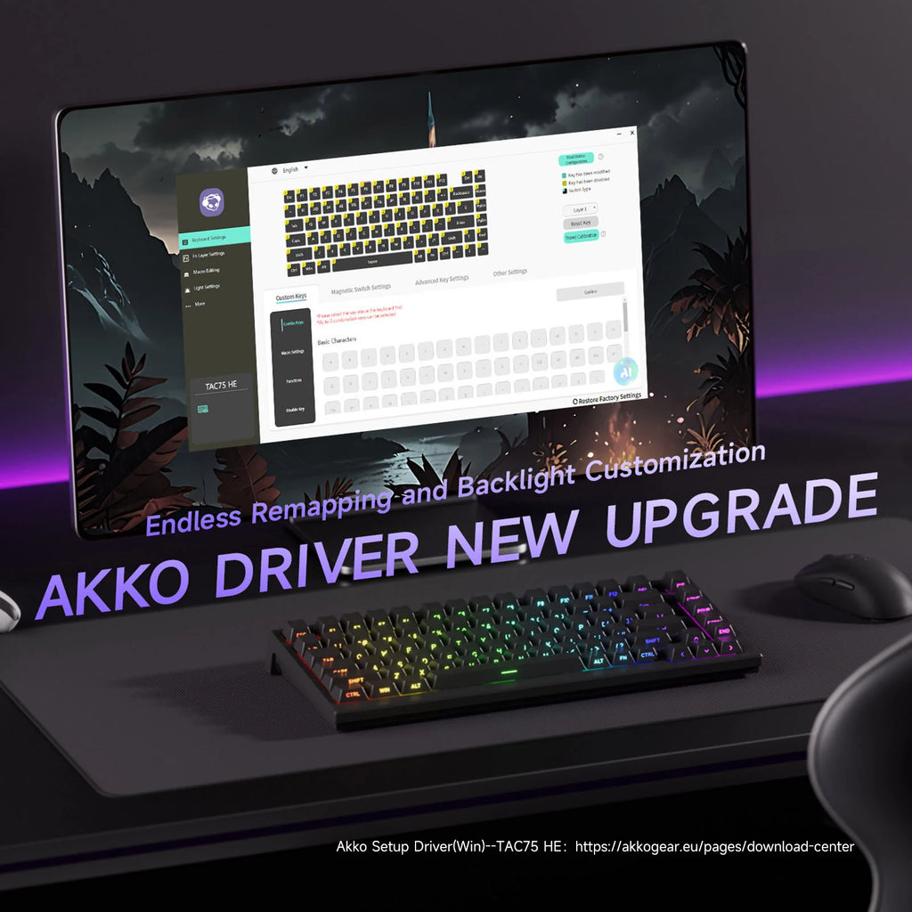 AKKO TAC75 HE — 75% Magnetic Switch Gaming Keyboard, Rapid Trigger 0.005mm, 8K Polling