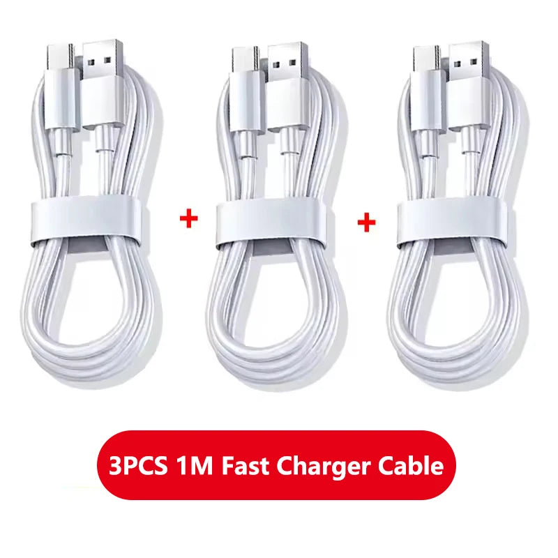 100W USB-C Fast Charging Cable Pack — 6A, TPE Braided (2 or 3 Pack)