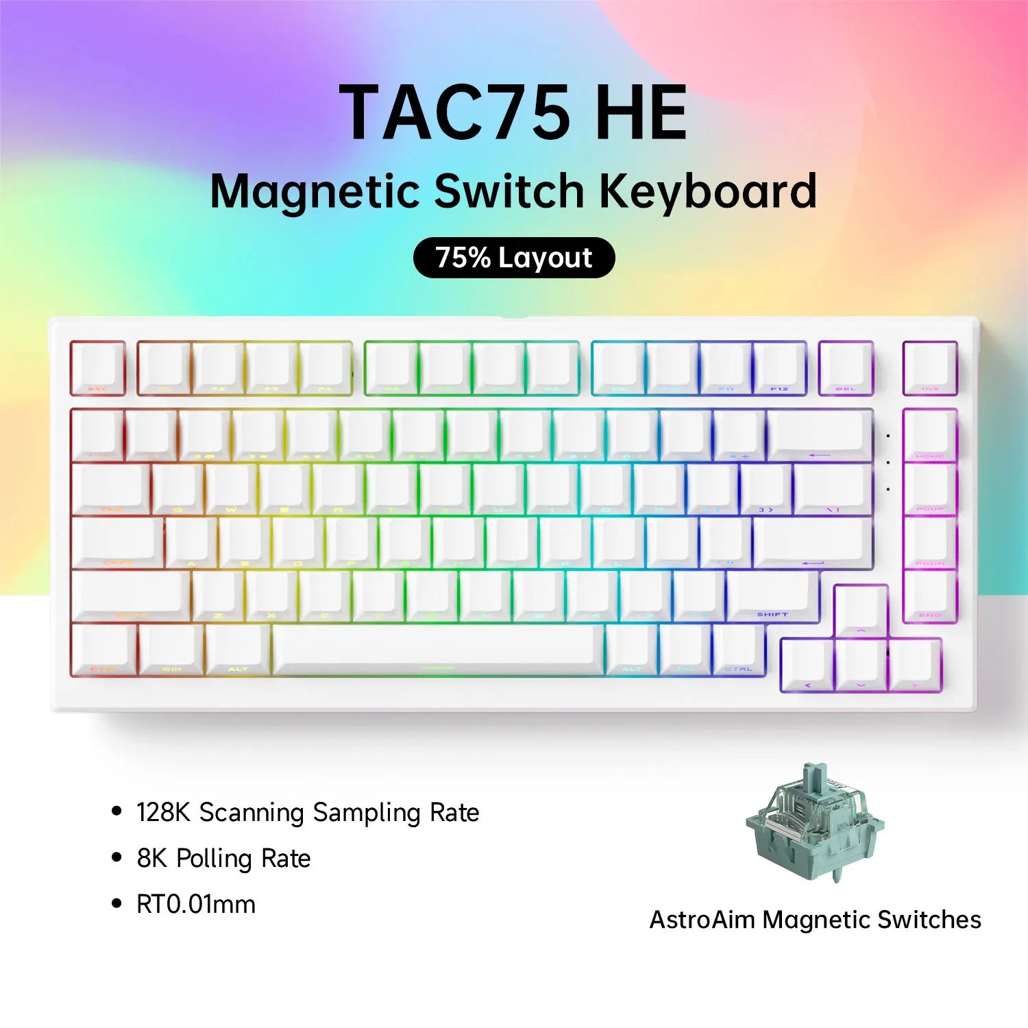 AKKO TAC75 HE — 75% Magnetic Switch Gaming Keyboard, Rapid Trigger 0.005mm, 8K Polling