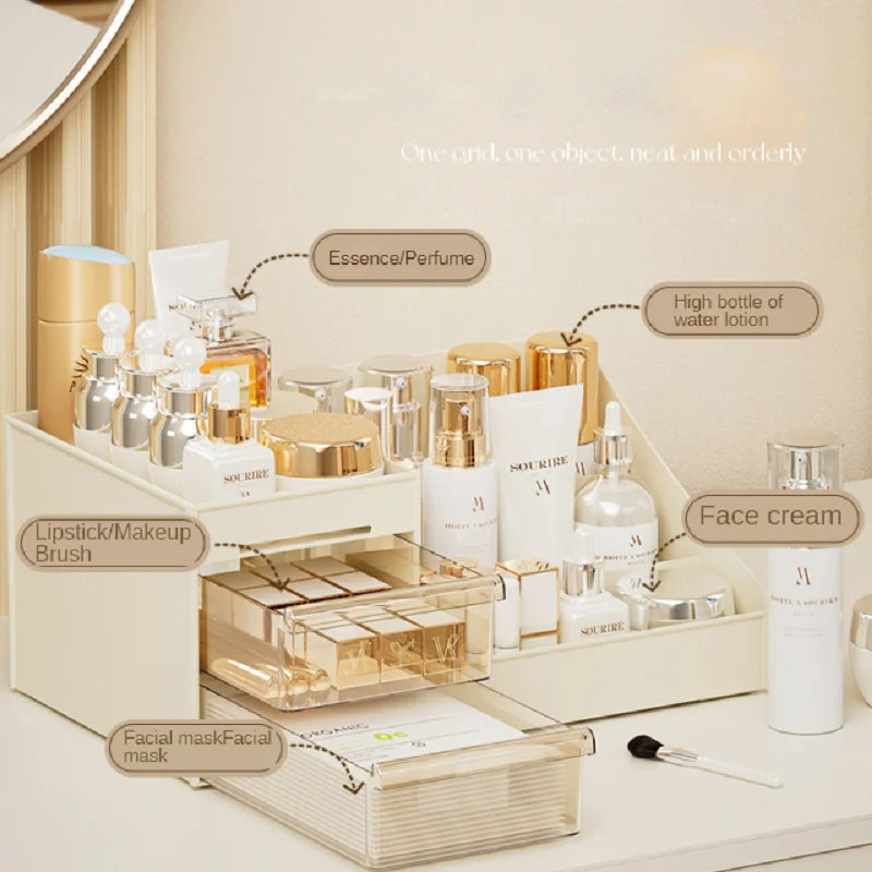 Transparenter Make-up-Organizer mit Schubladen