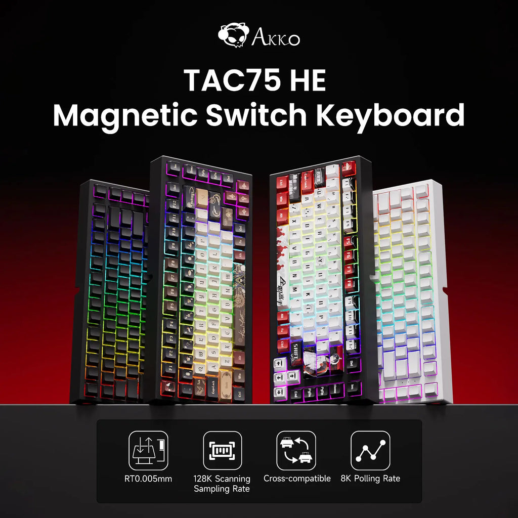 AKKO TAC75 HE — 75% Magnetic Switch Gaming Keyboard, Rapid Trigger 0.005mm, 8K Polling