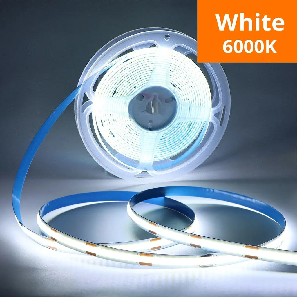 COB LED Light Strip — USB 5V, Touch Dimmer, Indoor Ambient Lighting