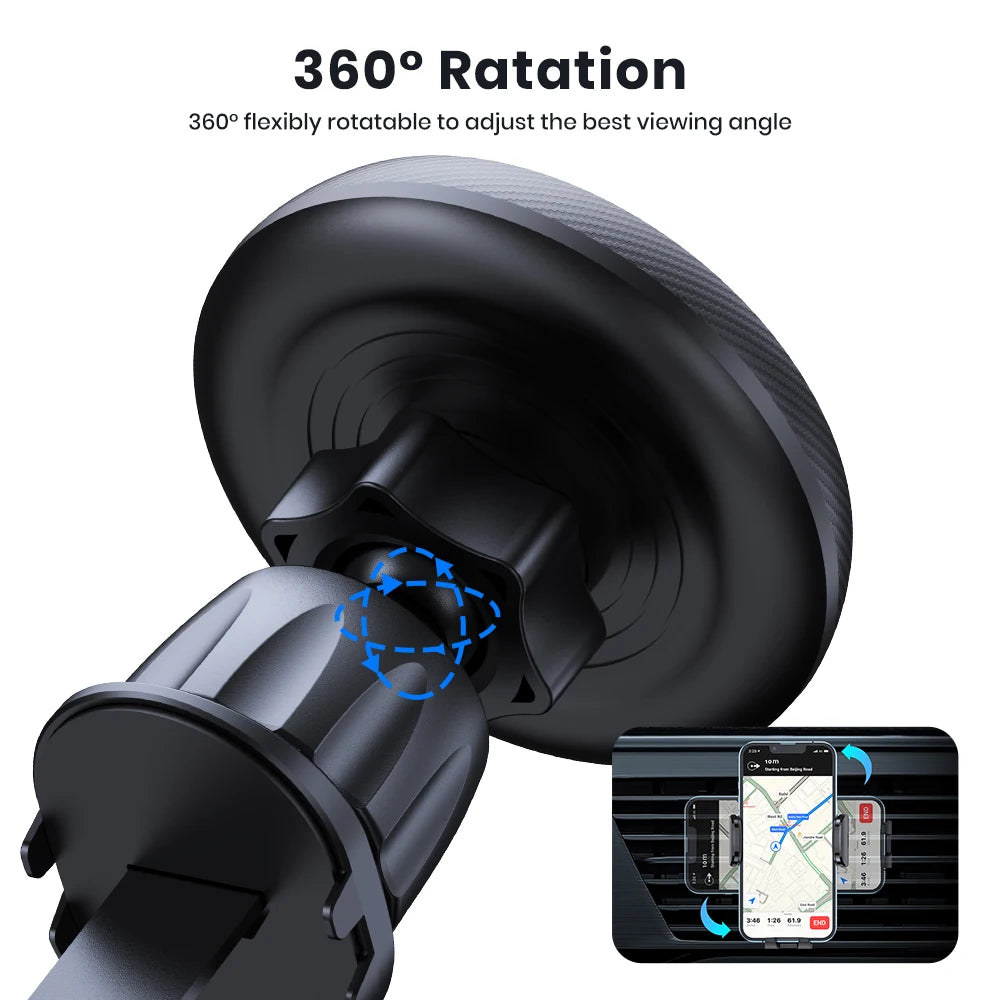 TOPK MagSafe Car Phone Holder — Magnetic Mount with Metal Hook